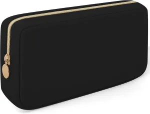 XSUIOY Makeup Bag Travel Bag Pouch for Purse, Cute Preppy Makeup Bag Cosmetic Zipper Pouch Purse Organizer Bag for Women, Waterproof Nylon Coin Pouch Sanitary Napkin Storage Bag for WorkBlack-Middle
