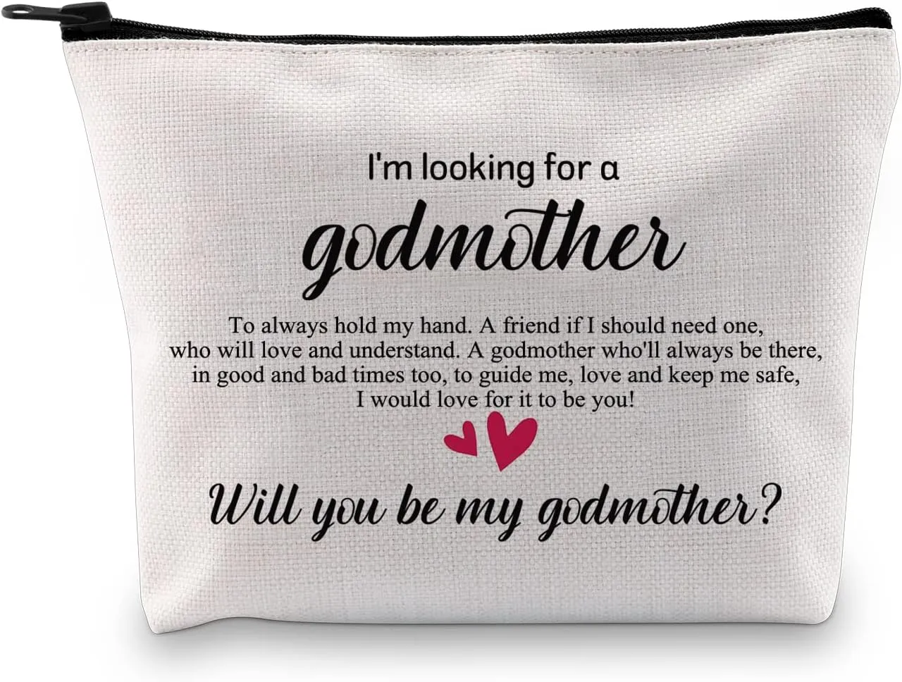 XYANFA Godmother Cosmetic Bag Godmother Ask Gift Will You Be My Godmother Gift Godmother Zipper Pouch (looking for a godmother)