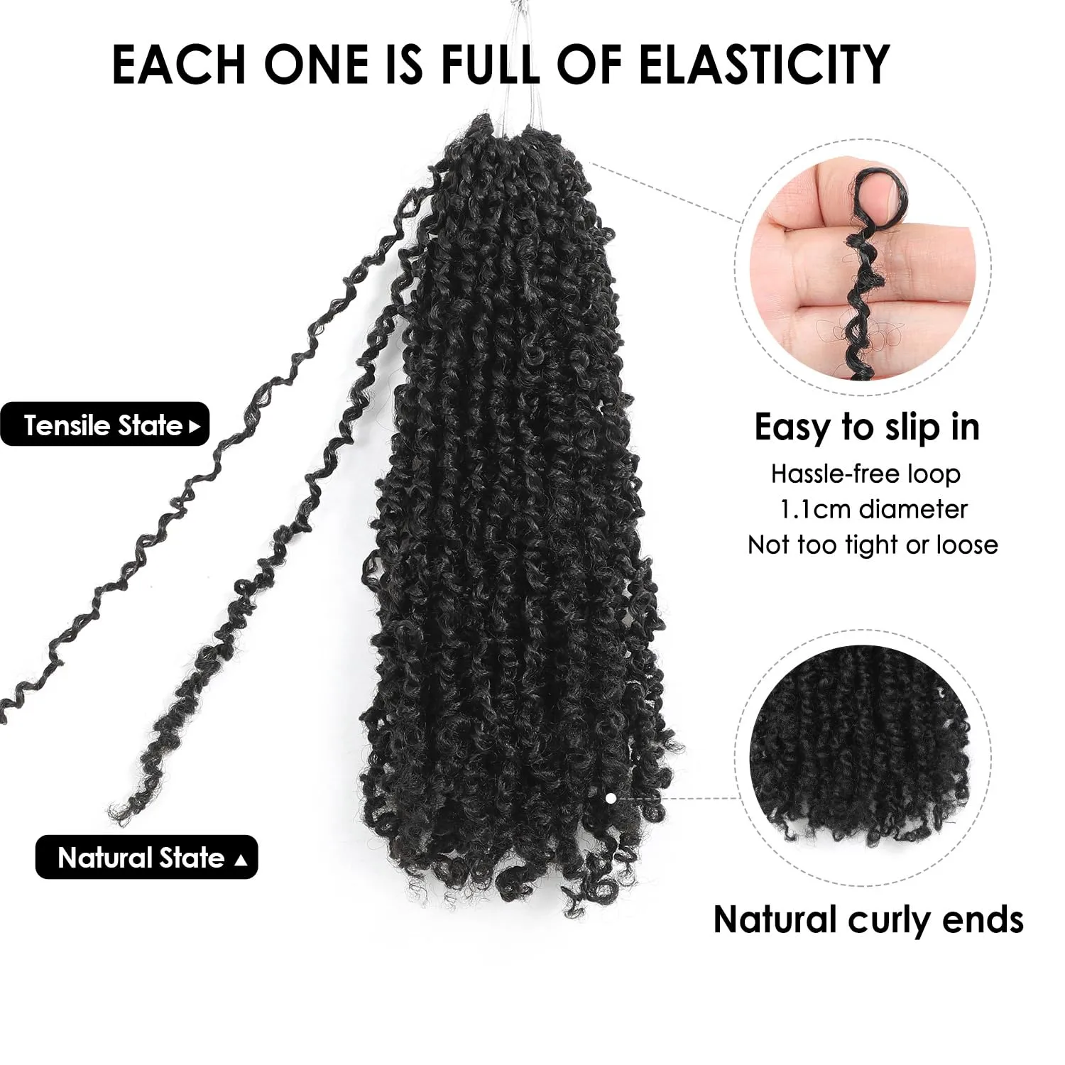 Yanky Twist Crochet Hair - (10 12 14 inch)*3,Total 9 packs,Dark Brown,Pre-Looped Yankee Twist Mini Passion Twist,Pre-Twisted Micro Spring Twist,Boho Senegalese Twist Crochet Hair with Curly Ends (2#)