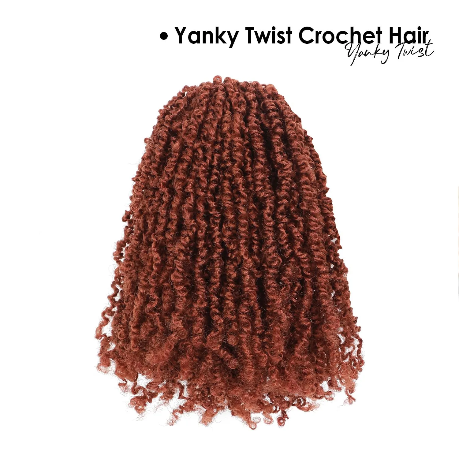 Yanky Twist Crochet Hair (8 10 12 inch)*3,Total 9 packs,Ginger Red,Pre-Looped Yankee Twist Mini Passion Twist,Pre-Twisted Micro Spring Twist,Boho Senegalese Twist Crochet Hair with Curly Ends (350#)