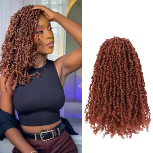 Yanky Twist Crochet Hair (8 10 12 inch)*3,Total 9 packs,Ginger Red,Pre-Looped Yankee Twist Mini Passion Twist,Pre-Twisted Micro Spring Twist,Boho Senegalese Twist Crochet Hair with Curly Ends (350#)