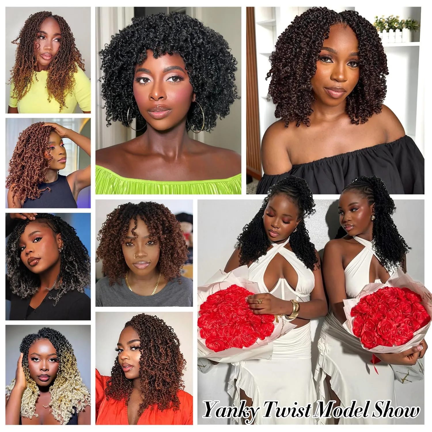 Yanky Twist Crochet Hair (8 10 12 inch)*3,Total 9 packs,Medium Auburn,Pre-Looped Yankee Twist Mini Passion Twist,Pre-Twisted Micro Spring Twist,Boho Senegalese Twist Crochet Hair with Curly Ends (30#)