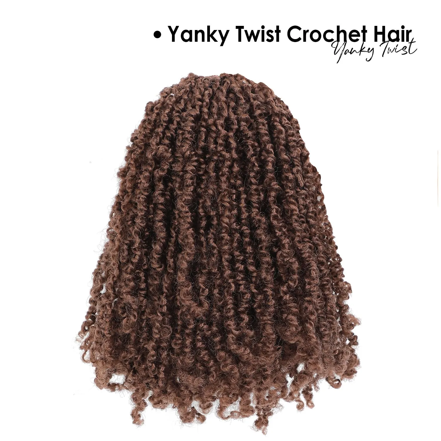 Yanky Twist Crochet Hair (8 10 12 inch)*3,Total 9 packs,Medium Auburn,Pre-Looped Yankee Twist Mini Passion Twist,Pre-Twisted Micro Spring Twist,Boho Senegalese Twist Crochet Hair with Curly Ends (30#)