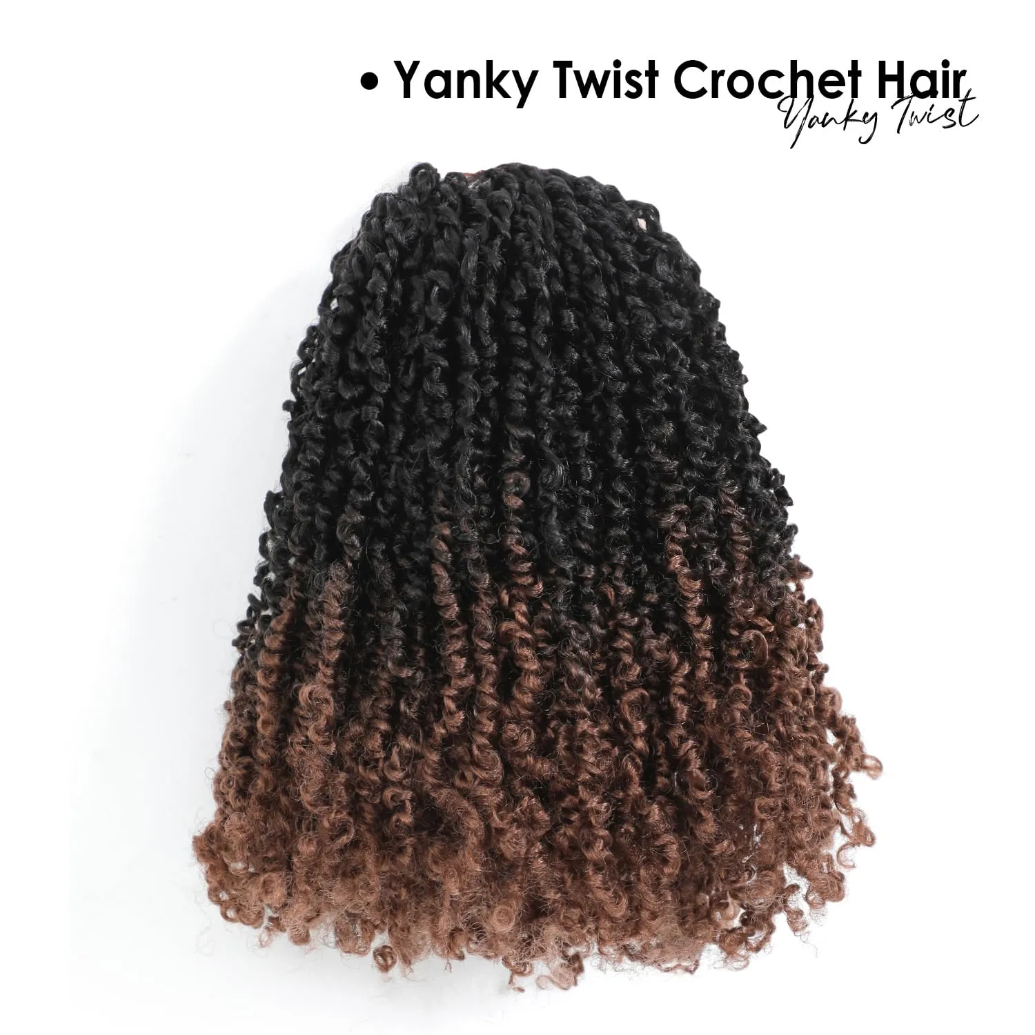 Yanky Twist Crochet Hair (8 10 12 inch)*3,Total 9 packs,Ombre Auburn,Pre-Looped Yankee Twist Mini Passion Twist,Pre-Twisted Micro Spring Twist,Senegalese Twist Crochet Hair with Curly Ends (OT1B/30#)