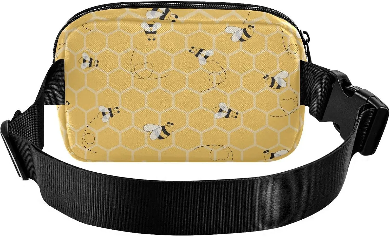 Yellow Bees Honey Fanny Packs for Women Men Crossbody Bag Fashion Waist Packs Waterproof Sling Bag Belt Bag Waist Pouch with Adjustable Strap for Travel Hiking Running Cycling Bum Bag Shoulder