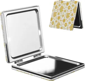 Yellow Honey Bee Small Makeup Mirror Portable Travel Cosmetic Mirror Folding Small Pocket Mirror