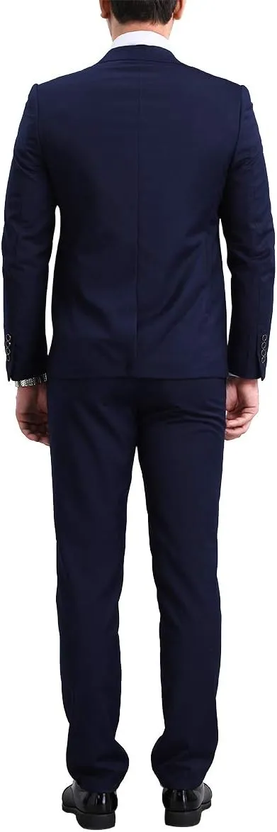 YFFUSHI Men's Slim Fit 2 Piece Suit Solid One Button Casual Formal Wedding Blazer Jacket Pants Set