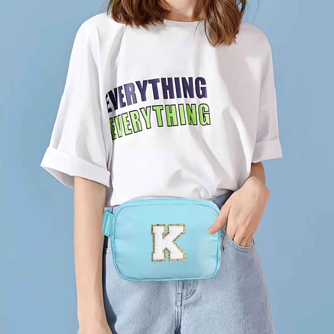 YOOLIFE Birthday Gifts for 4 5 6 7 8 9 10 11 12 13 14 Year Old Girls - Initial Fanny Pack Belt Bag Purse for Girls Teens Daughter Sister Niece, Personalized Trendy Stuff for Teen Girl Kids | Blue N