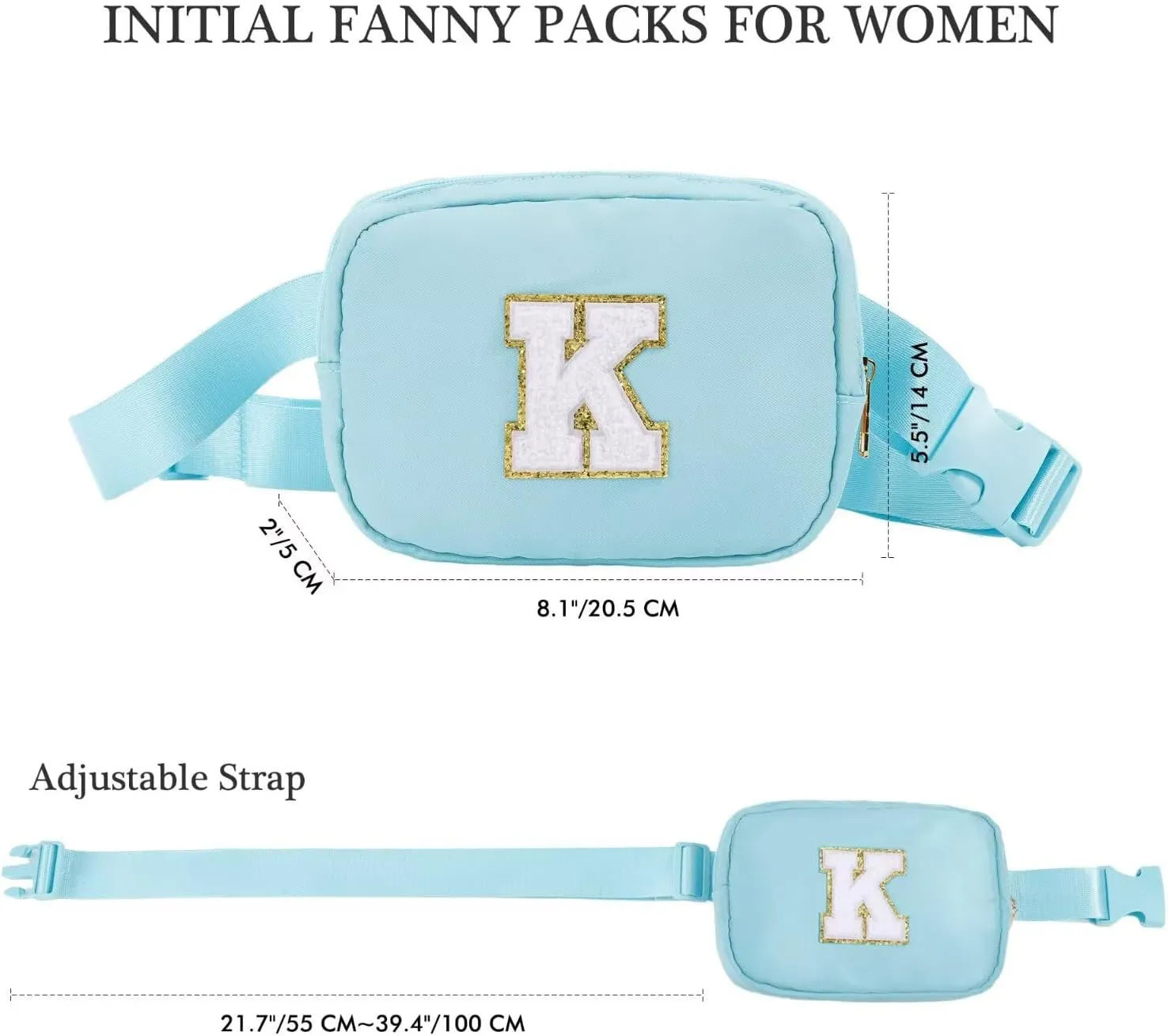 YOOLIFE Birthday Gifts for 4 5 6 7 8 9 10 11 12 13 14 Year Old Girls - Initial Fanny Pack Belt Bag Purse for Girls Teens Daughter Sister Niece, Personalized Trendy Stuff for Teen Girl Kids | Blue N