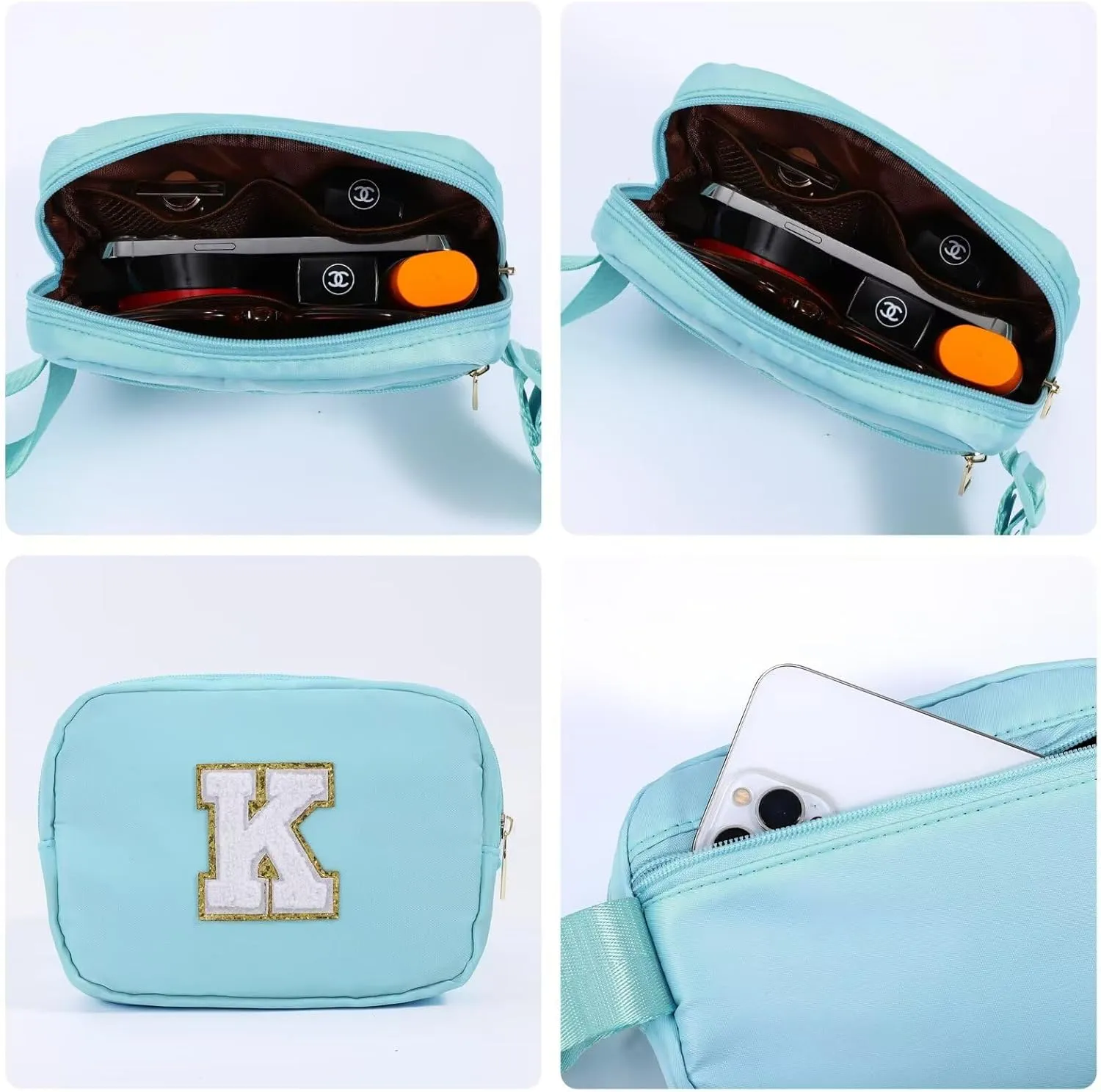 YOOLIFE Birthday Gifts for 4 5 6 7 8 9 10 11 12 13 14 Year Old Girls - Initial Fanny Pack Belt Bag Purse for Girls Teens Daughter Sister Niece, Personalized Trendy Stuff for Teen Girl Kids | Blue N