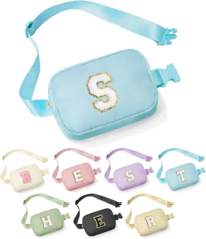 YOOLIFE Birthday Gifts for Women - 30th 40th 50th 60th 70th Birthday Gifts for Mom Daughter Her Friend Sister Girlfriend, Personalized Gifts Christmas Gifts, Initial Belt Bag Crossbody Bags, Blue S