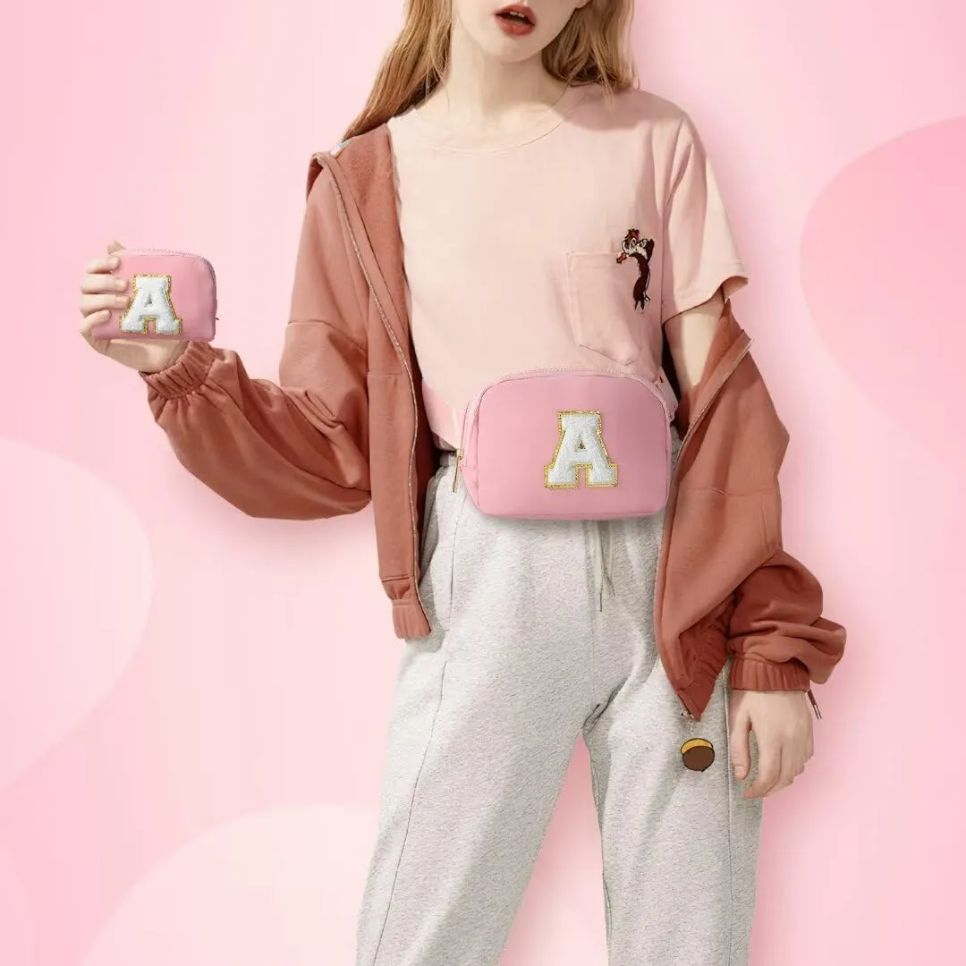 YOOLIFE Gifts for Women, Personalized Birthday Gifts for Women Daughter Sister Friends Mom Girlfriend Aunt Niece, Initial Fanny Pack Crossbody Purse Belt Bag, Pink S