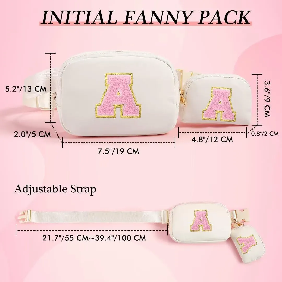 YOOLIFE Gifts for Women, Personalized Birthday Gifts for Women Daughter Sister Friends Mom Girlfriend Aunt Niece, Initial Fanny Pack Crossbody Purse Belt Bag, Pink S