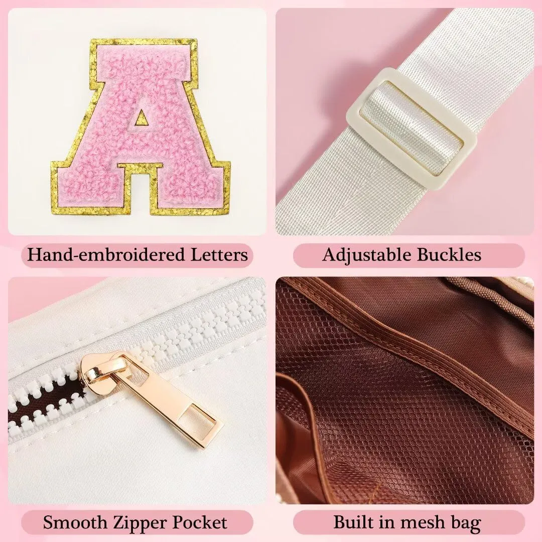 YOOLIFE Gifts for Women, Personalized Birthday Gifts for Women Daughter Sister Friends Mom Girlfriend Aunt Niece, Initial Fanny Pack Crossbody Purse Belt Bag, Pink S