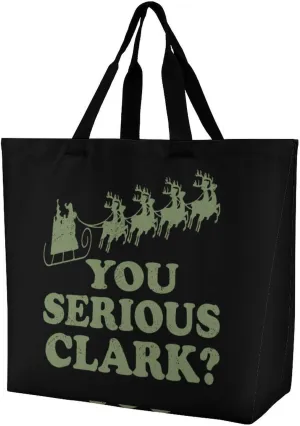 You Serious Clark Reusable Grocery Bag Foldable Shopping Bags Tote Bags Shoulder Bag for Work Travel 40x40x16cm