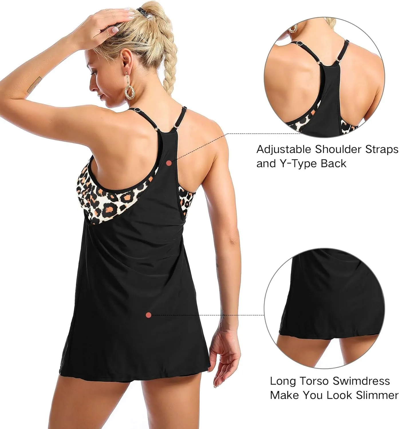 Zando Tankini Swimsuits for Women 2024 Athletic Two Piece Bathing Suit Sporty Swimwear Long Torso Swim Top with Boyshorts