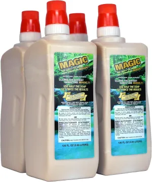 Zenex Magic Hand Soap - Industrial Hand Cleaner for Auto Mechanics | Shop Soap | Walnut Shell Scrubbers to Remove Grease, Oil, Ink & Paint | Moisturizing Ingredients | 3.55 L (4 Pack)