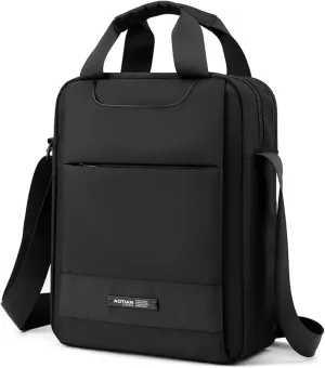 zhongningyifeng Men's Messenger Bag Nylon Shoulder Bag A4 Business Waterproof Casual Black Crossbody Bag for Work Travel Outdoor