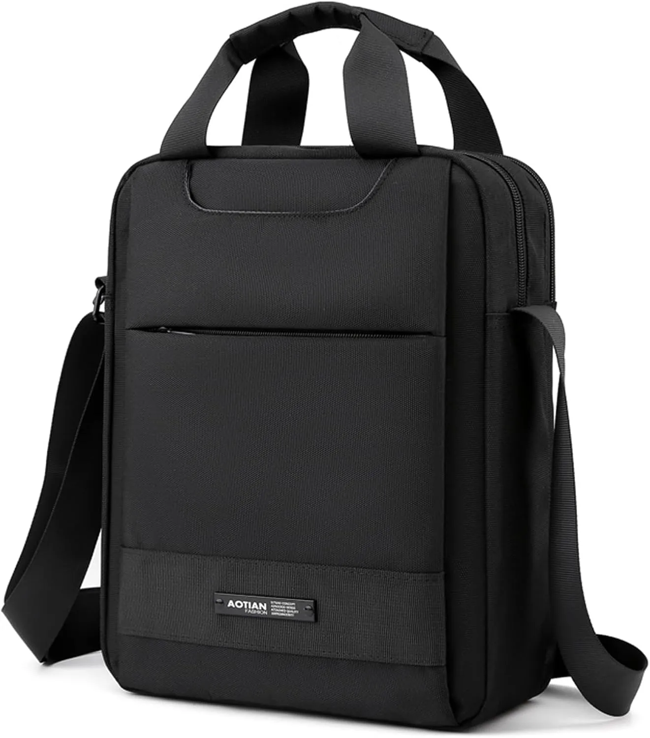 zhongningyifeng Men's Messenger Bag Nylon Shoulder Bag A4 Business Waterproof Casual Black Crossbody Bag for Work Travel Outdoor