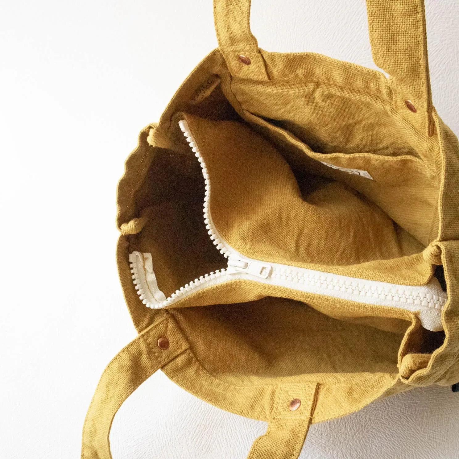 ZIP Tote Bag Cotton100% Canvas Zipper Fastener Simple japan Washable Sholder hand Bag (VC-23)