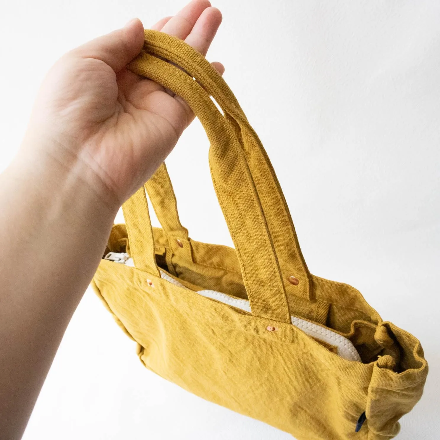 ZIP Tote Bag Cotton100% Canvas Zipper Fastener Simple japan Washable Sholder hand Bag (VC-23)