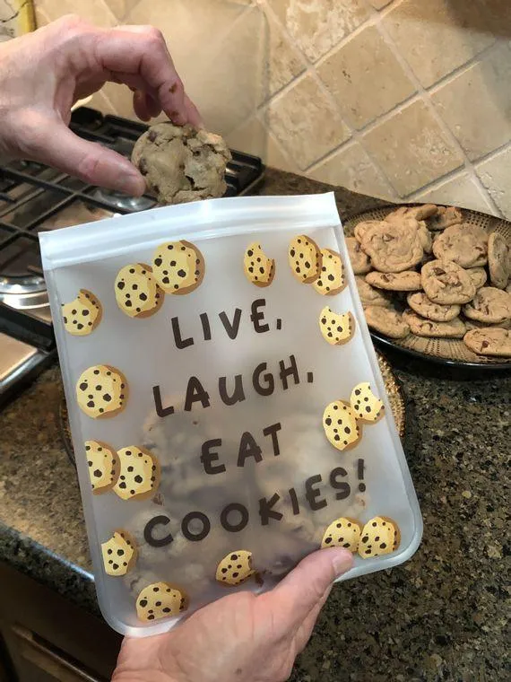 Ziparoos Reusable 3-piece Quart Storage Bag Set - Save the Bees, Eat Cookies, Reduce/Reuse/Recycle