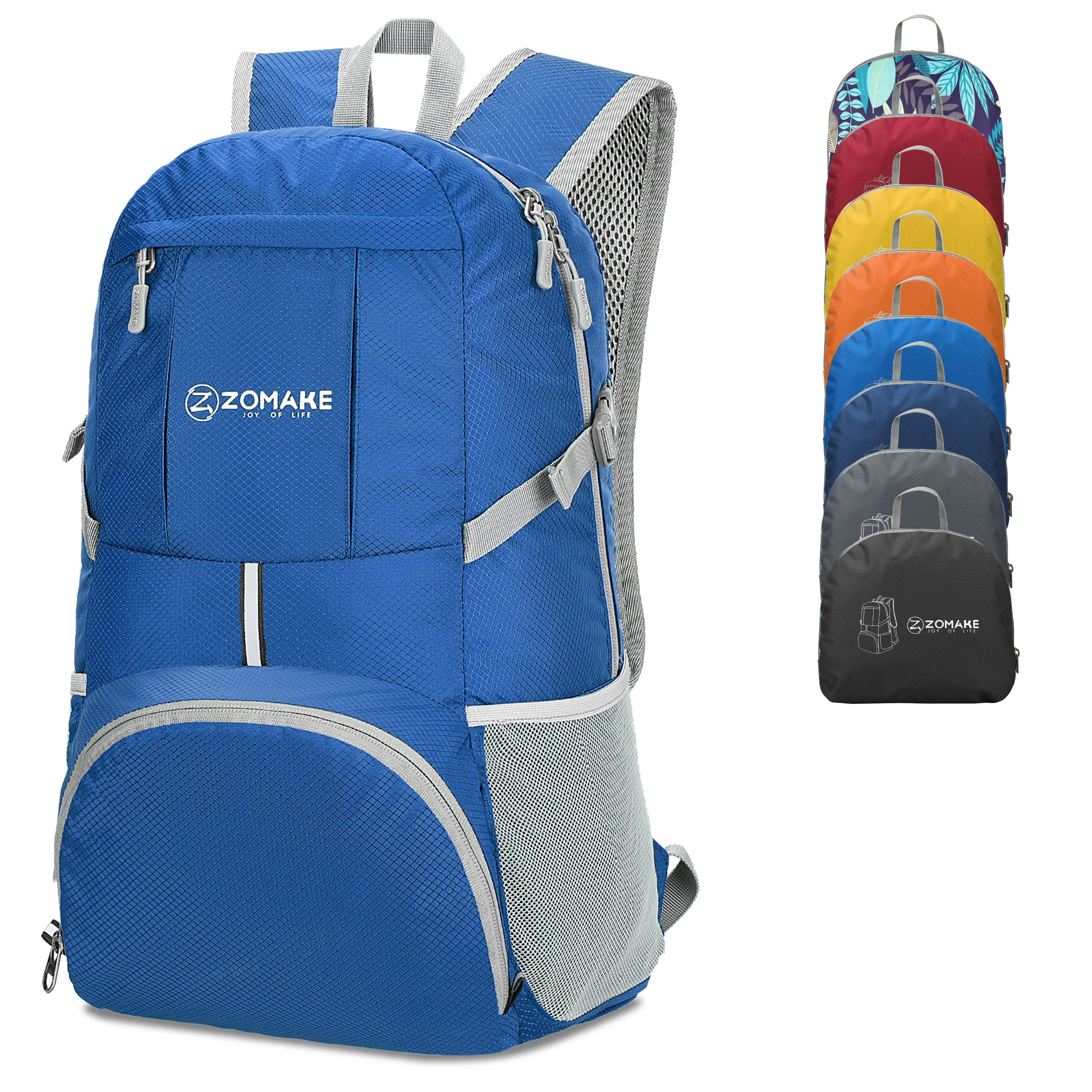 ZOMAKE Lightweight Packable Backpack 35L, Light Foldable Backpacks Water Resistant Collapsible Hiking Bag, Compact Folding Day Pack for Travel Camping(Dark Blue)