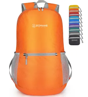 ZOMAKE Ultra Lightweight Hiking Backpack 20L, Packable Small Backpacks Water Resistant Daypack for Women Men(Orange)