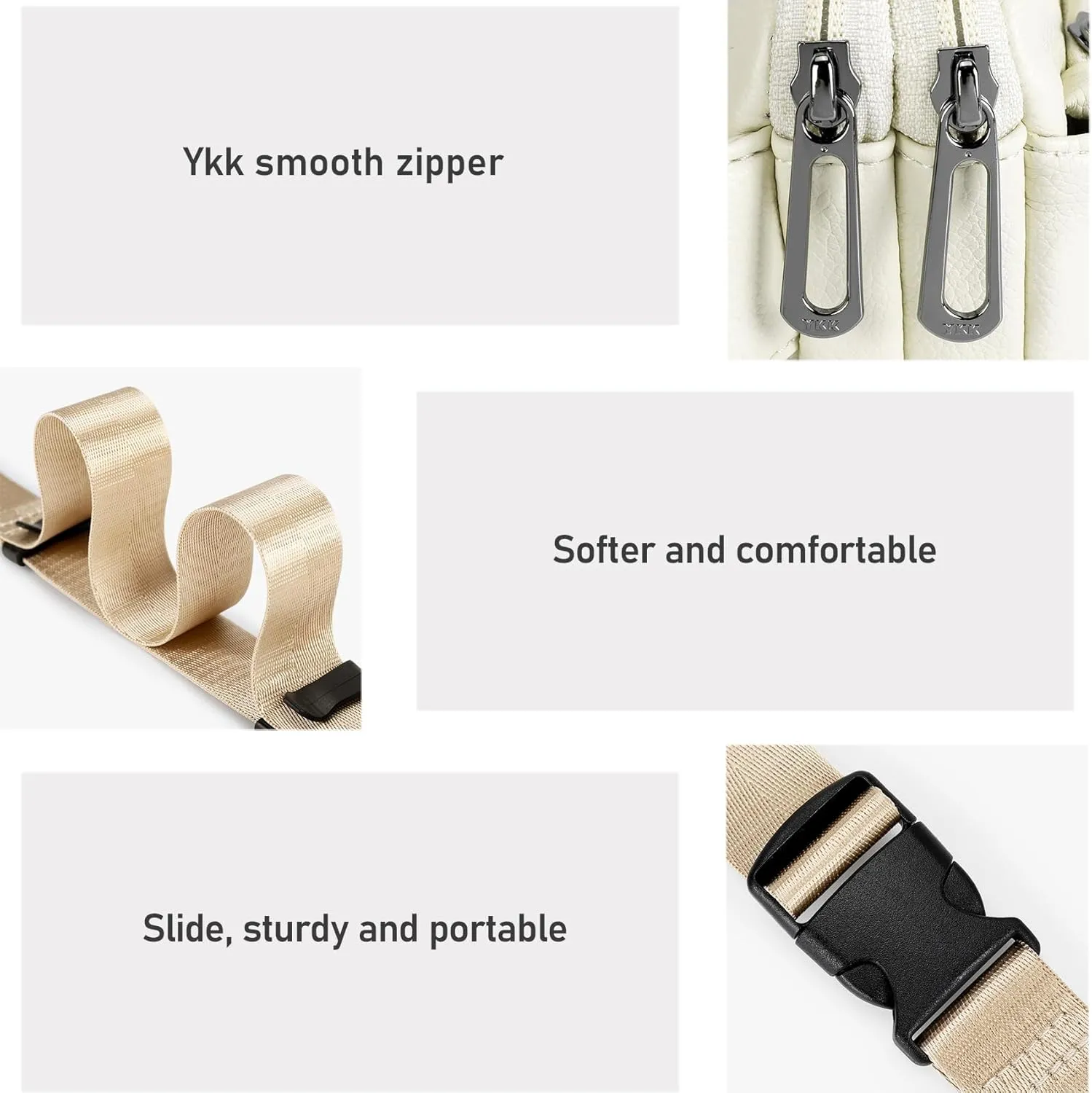 ZORFIN Leather Fanny Pack for Women Men: Crossbody Belt Bag with Adjustable Strap - Fashion Waist Packs for Workout Running Traveling Hiking Beige
