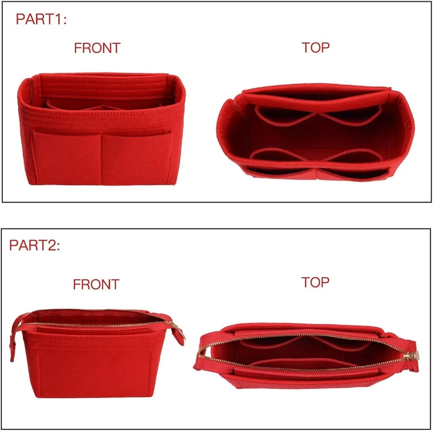 ZTUJO Purse Organizer, Bag Organizer, Insert Purse Organizer With 2 Packs In One Set For LV NeoNoe Noé Series perfectly